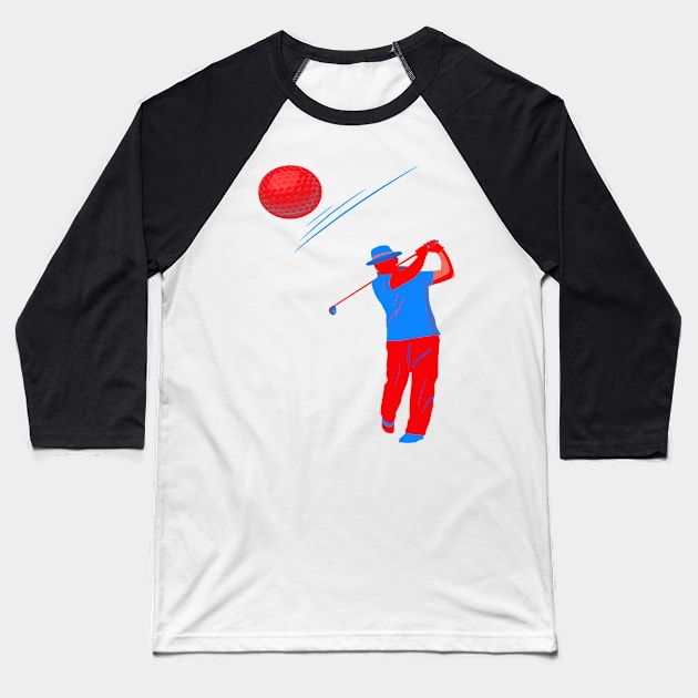 NEON GOLFER Baseball T-Shirt by sailorsam1805